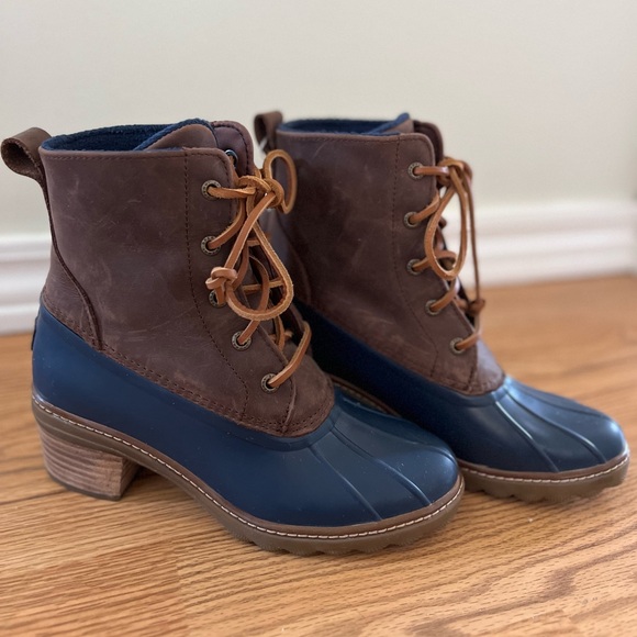 Sperry Duck Saltwater Boots- Blue and Brown Size 7- Like New - Picture 7 of 7
